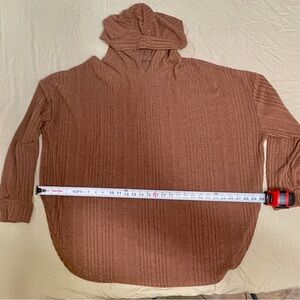Brown Pullover Hoodie Knit Long Sleeve and Bottoms 6XL Women's Plus